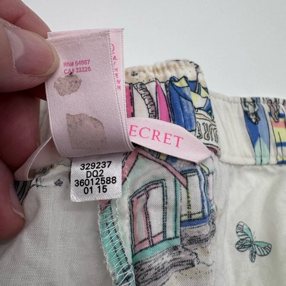 Victoria's Secret White Printed‎ Beach/Surf Scene Lounge Shorts, L - Picture 10 of 12